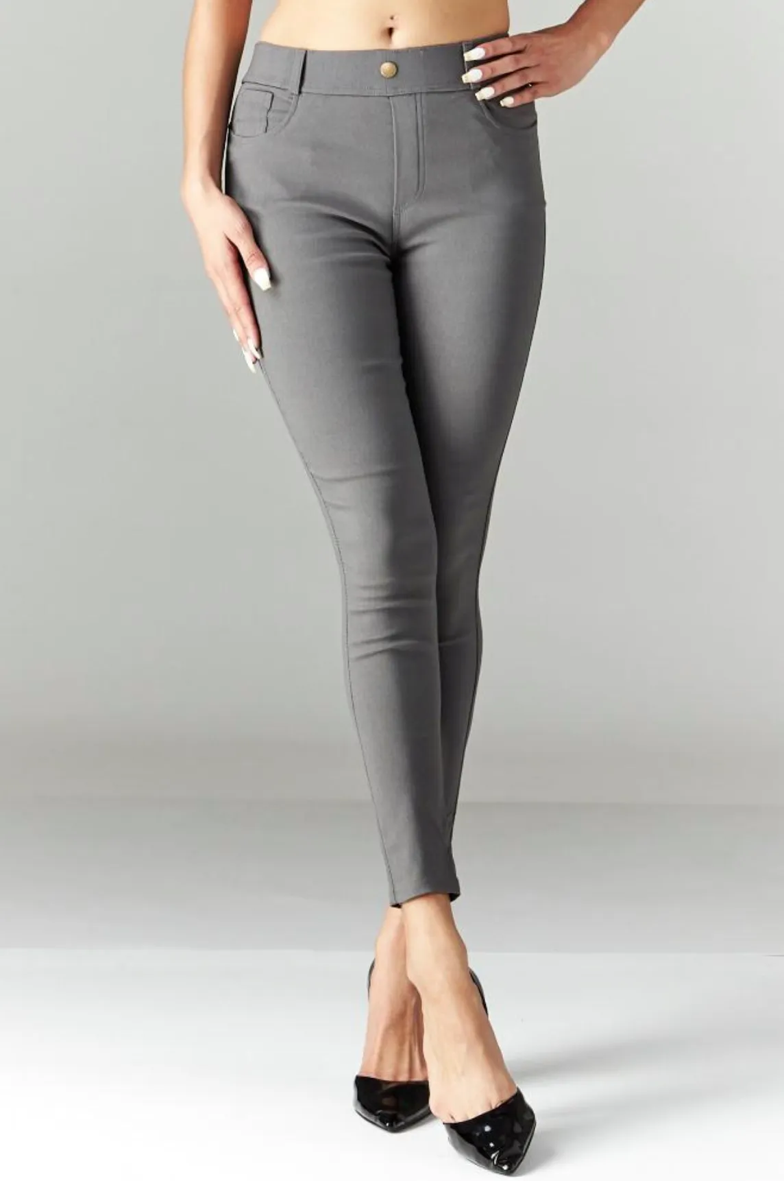 2 Colors - Lara Stretch Twill 5-pocket Jeggings Pants