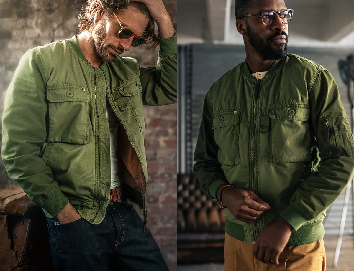 &SONS Harris Bomber Jacket Army Green