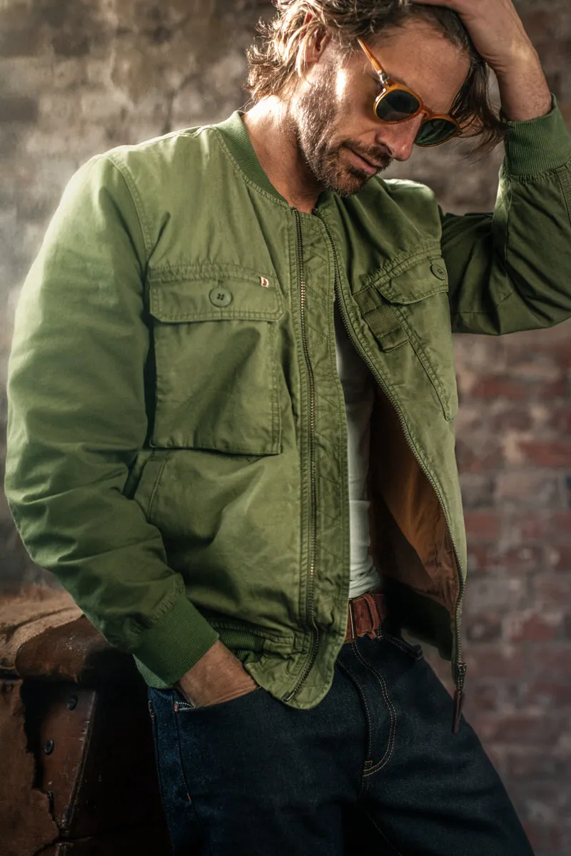 &SONS Harris Bomber Jacket Army Green