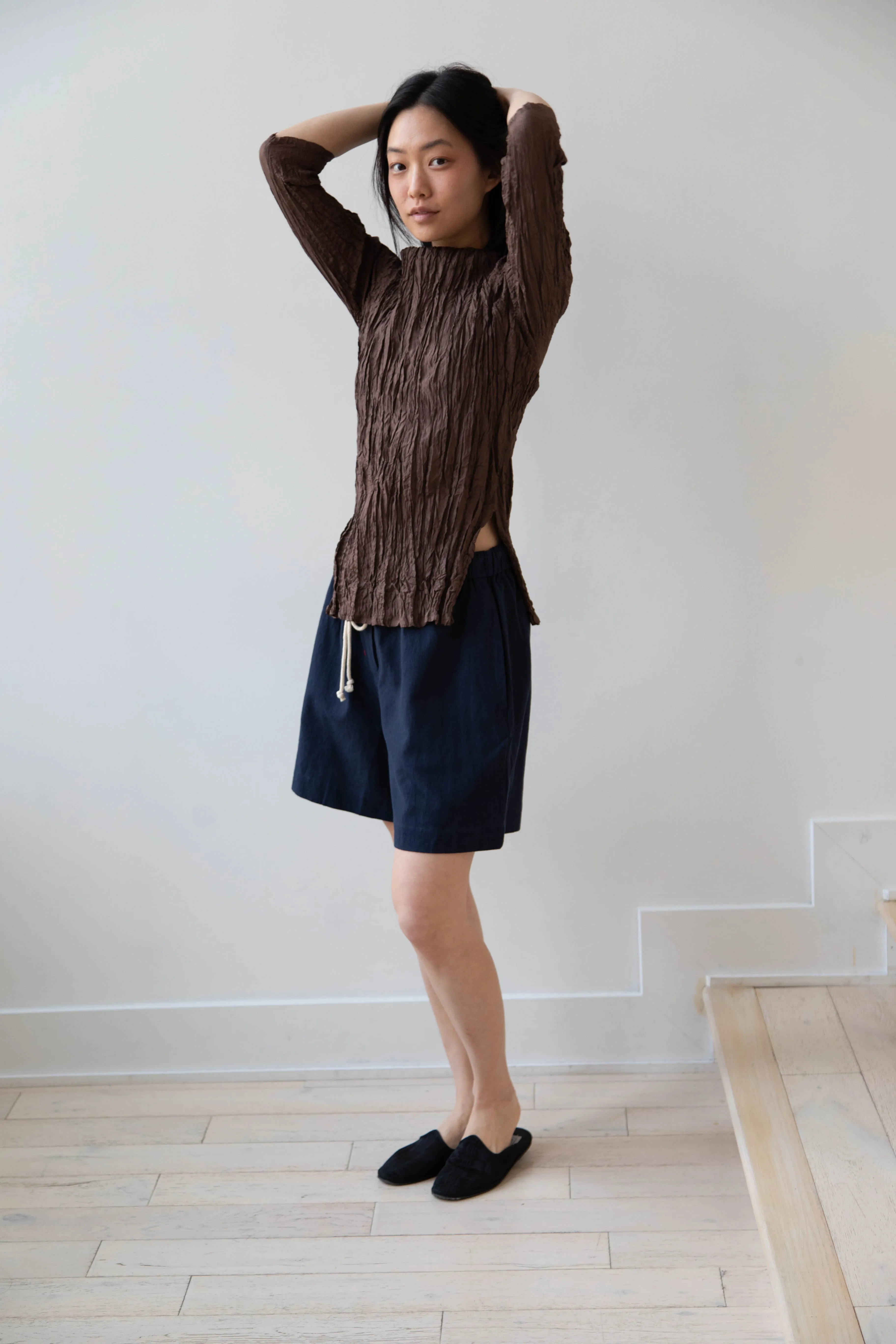 Anaak | Palma Pleated Tunic in Cacao Silk