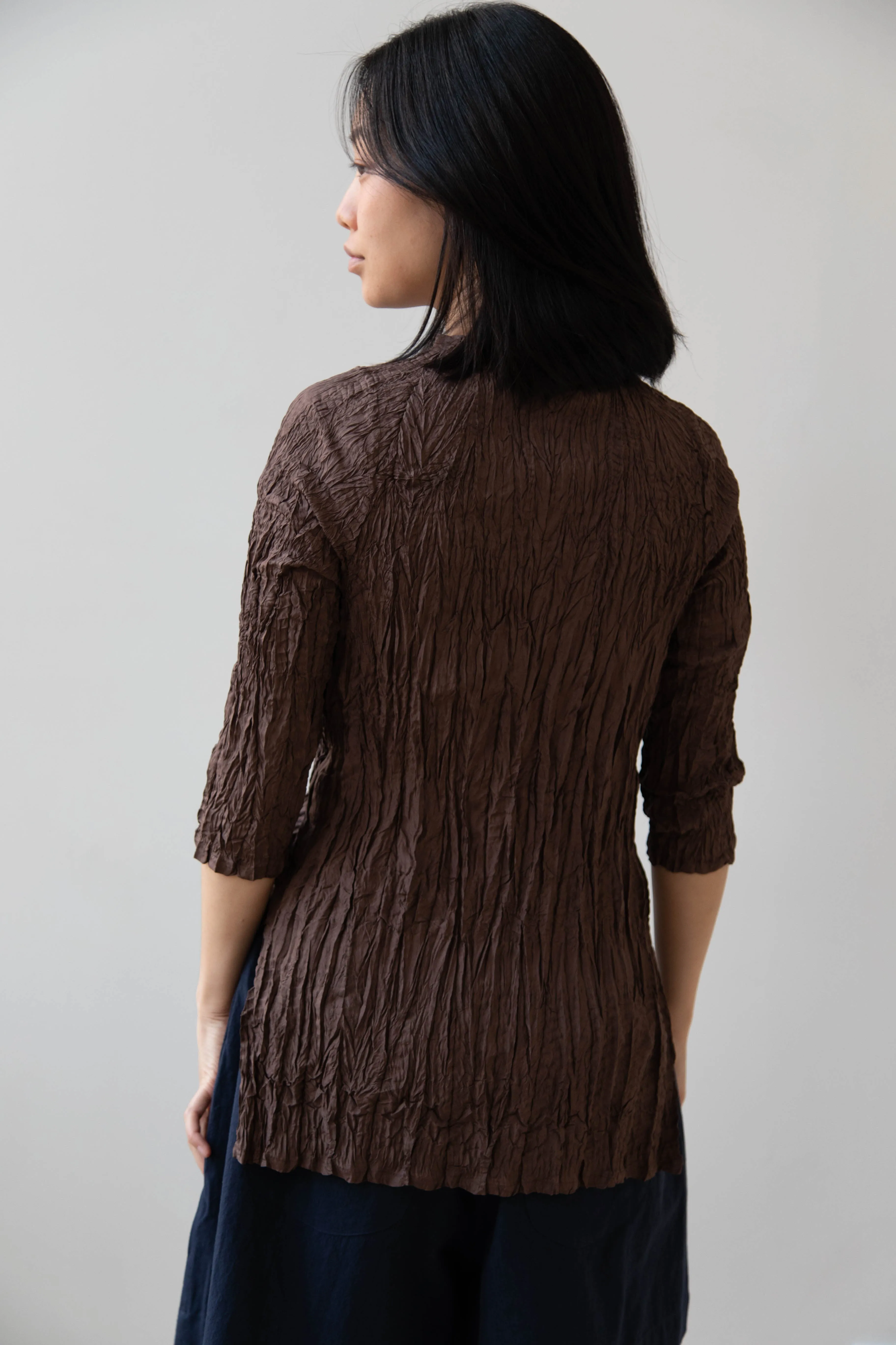 Anaak | Palma Pleated Tunic in Cacao Silk