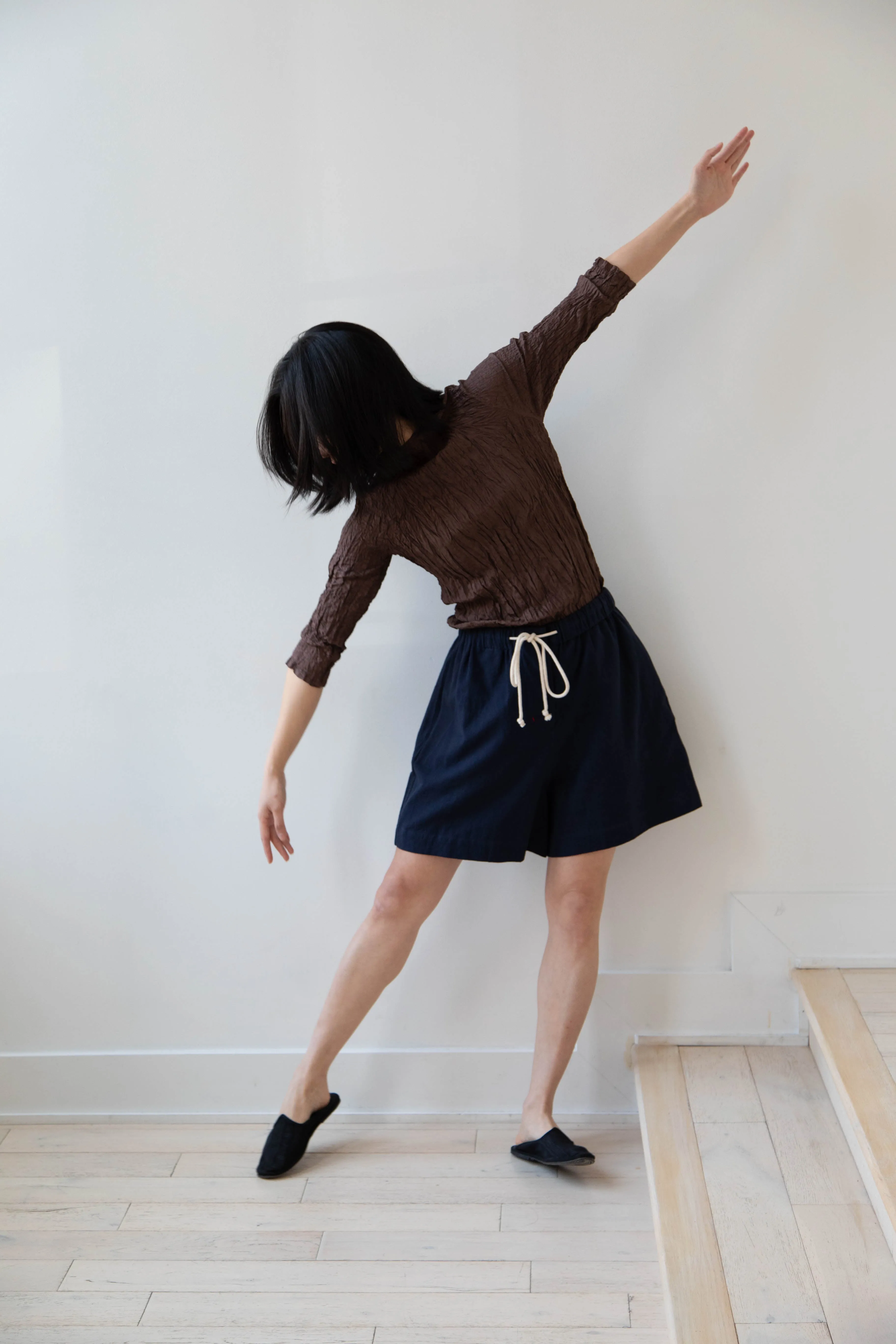 Anaak | Palma Pleated Tunic in Cacao Silk