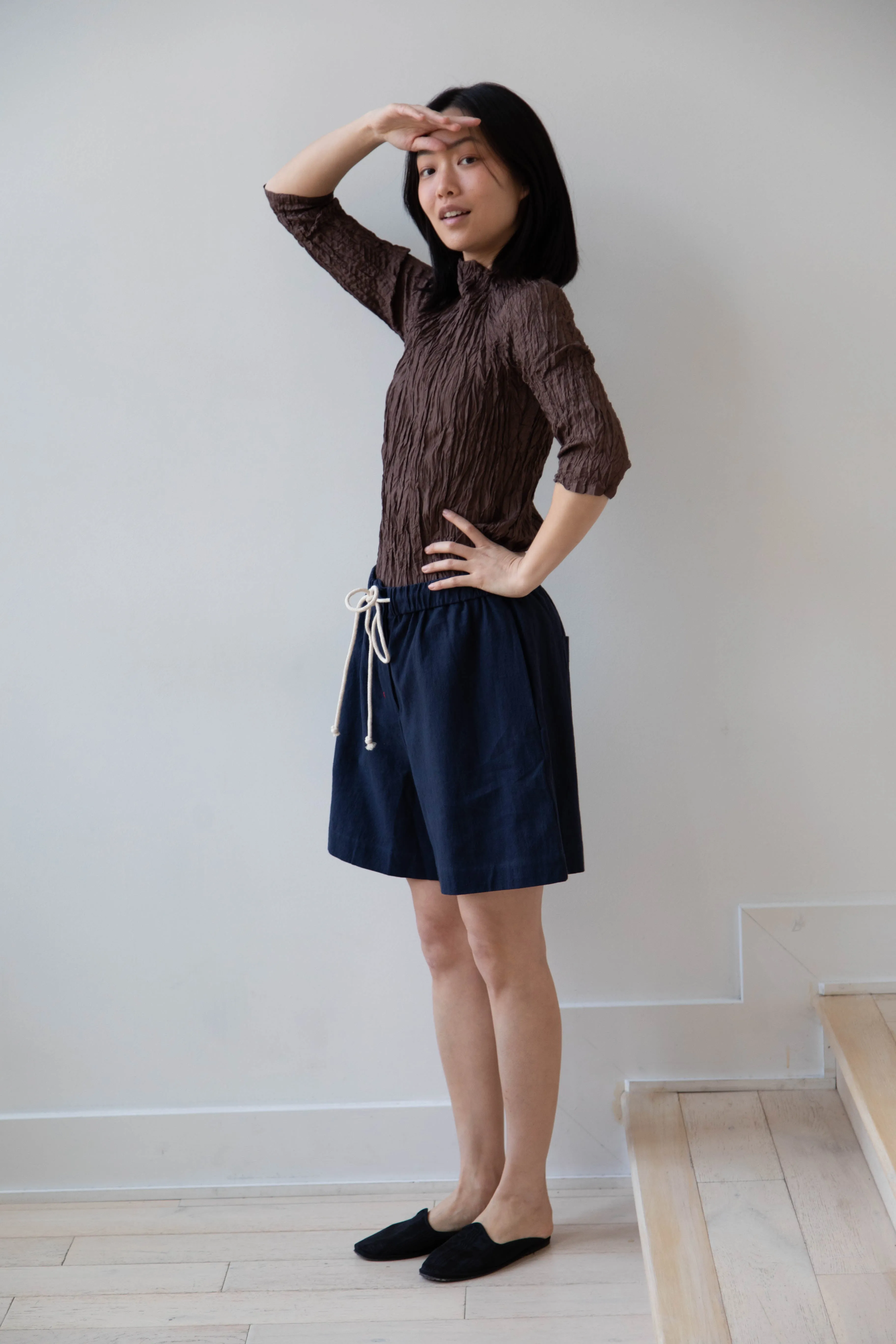 Anaak | Palma Pleated Tunic in Cacao Silk