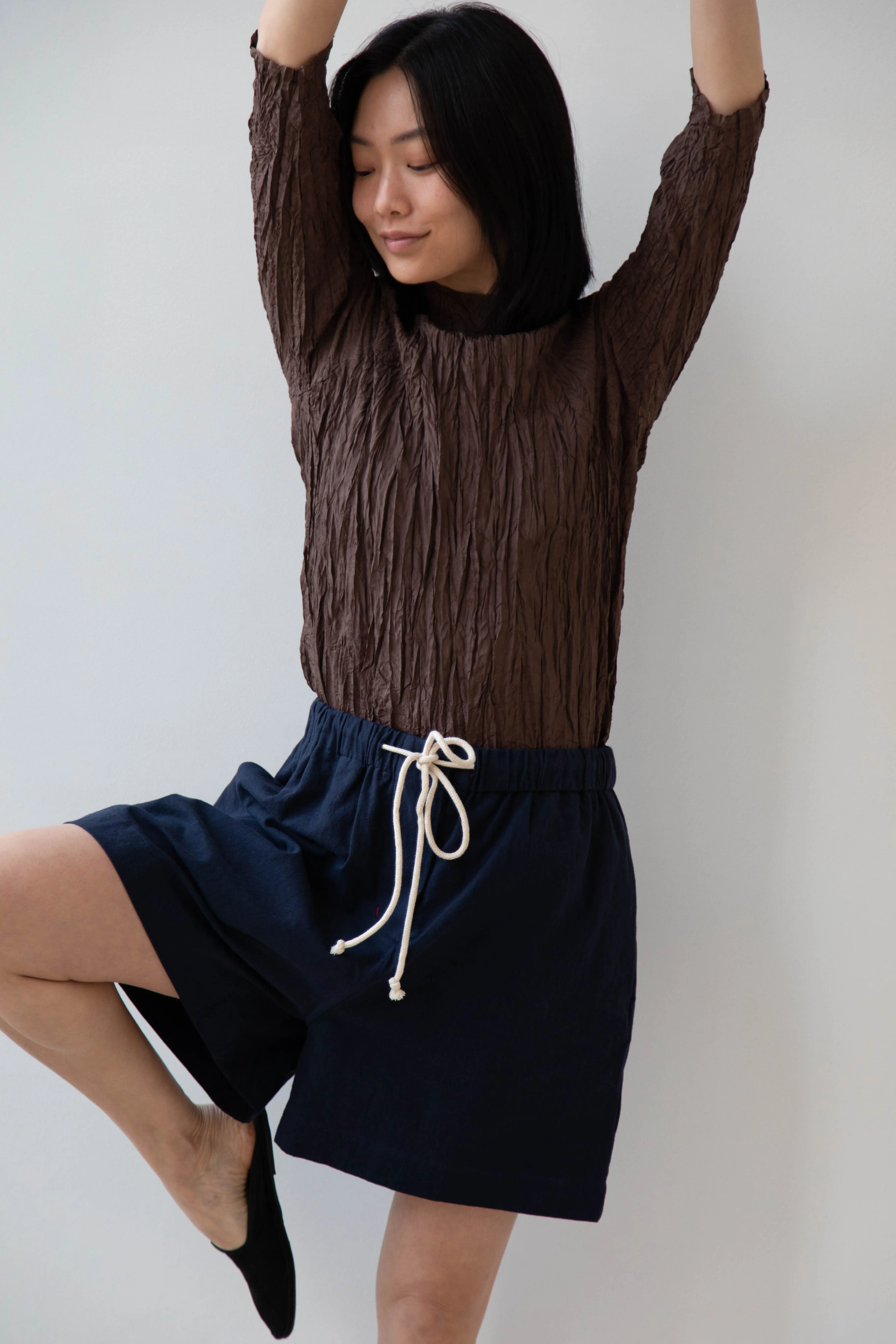 Anaak | Palma Pleated Tunic in Cacao Silk