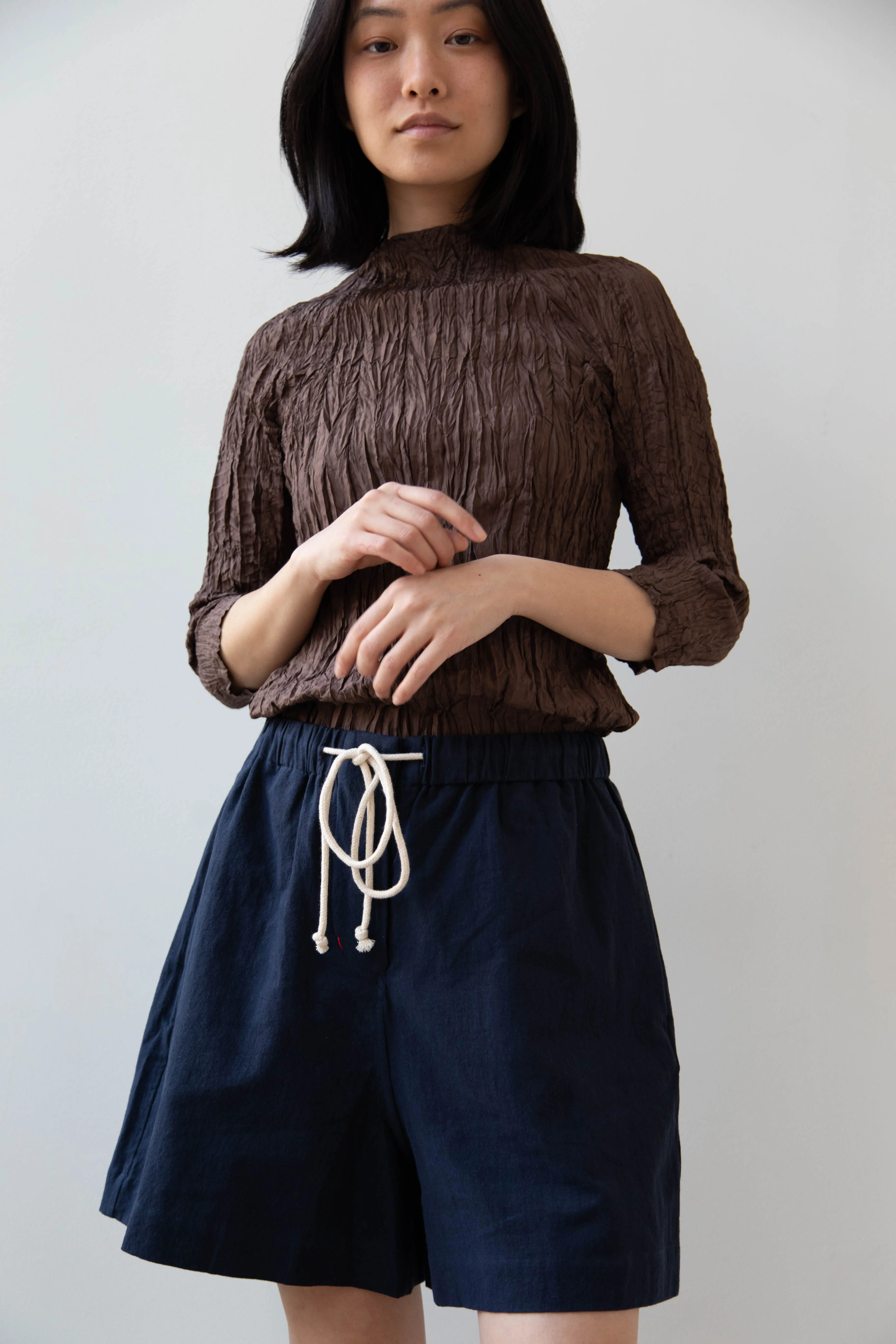 Anaak | Palma Pleated Tunic in Cacao Silk