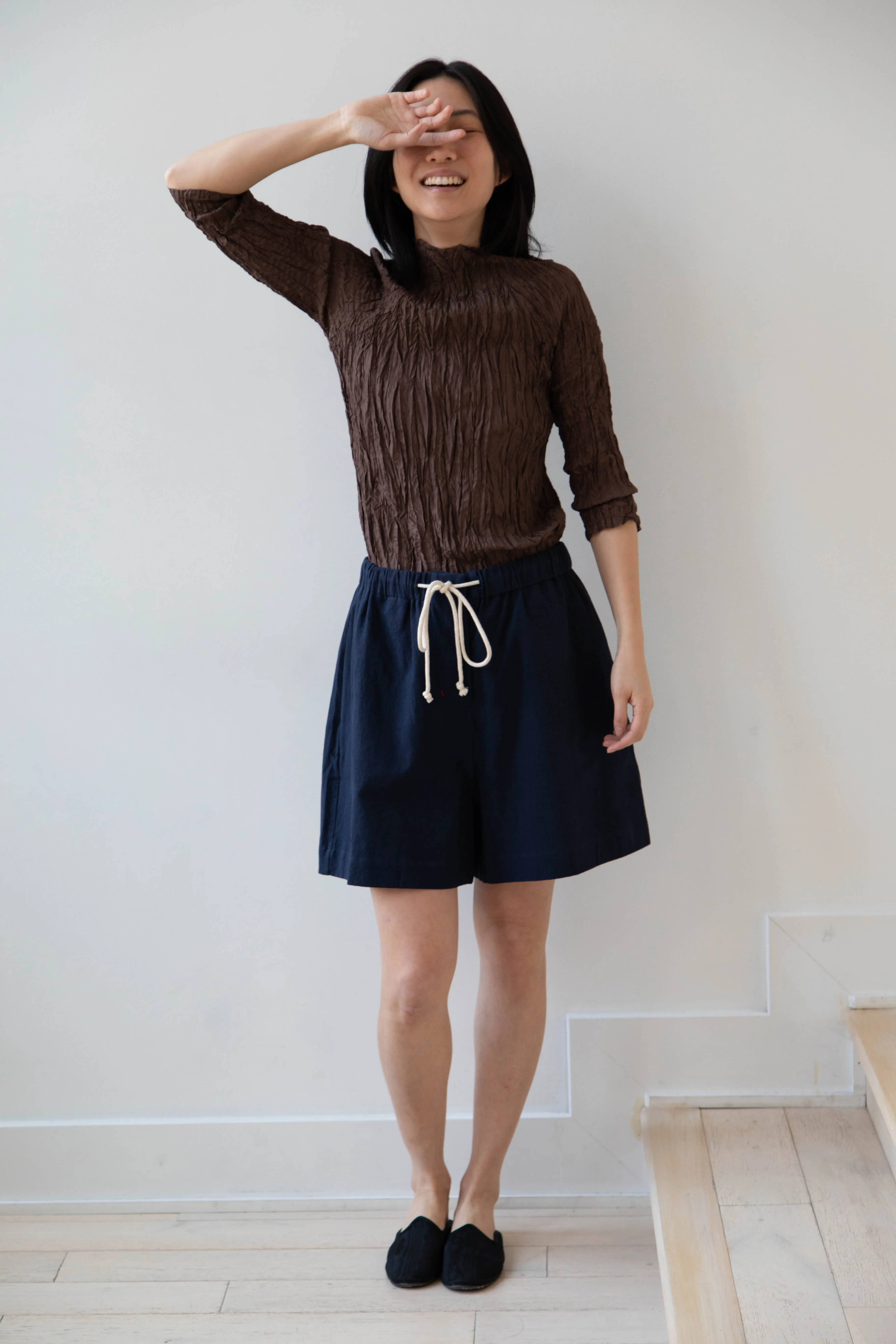 Anaak | Palma Pleated Tunic in Cacao Silk