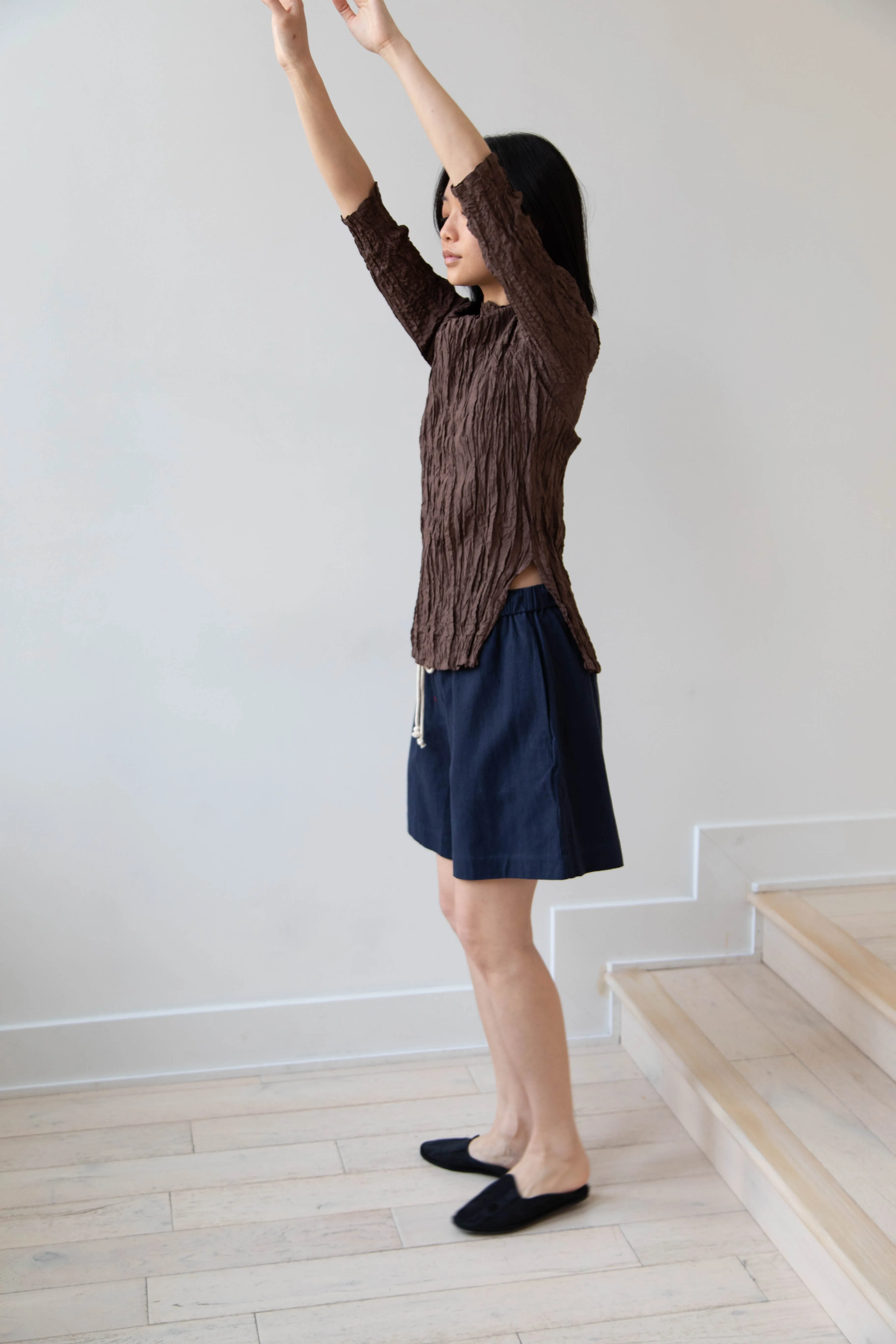 Anaak | Palma Pleated Tunic in Cacao Silk