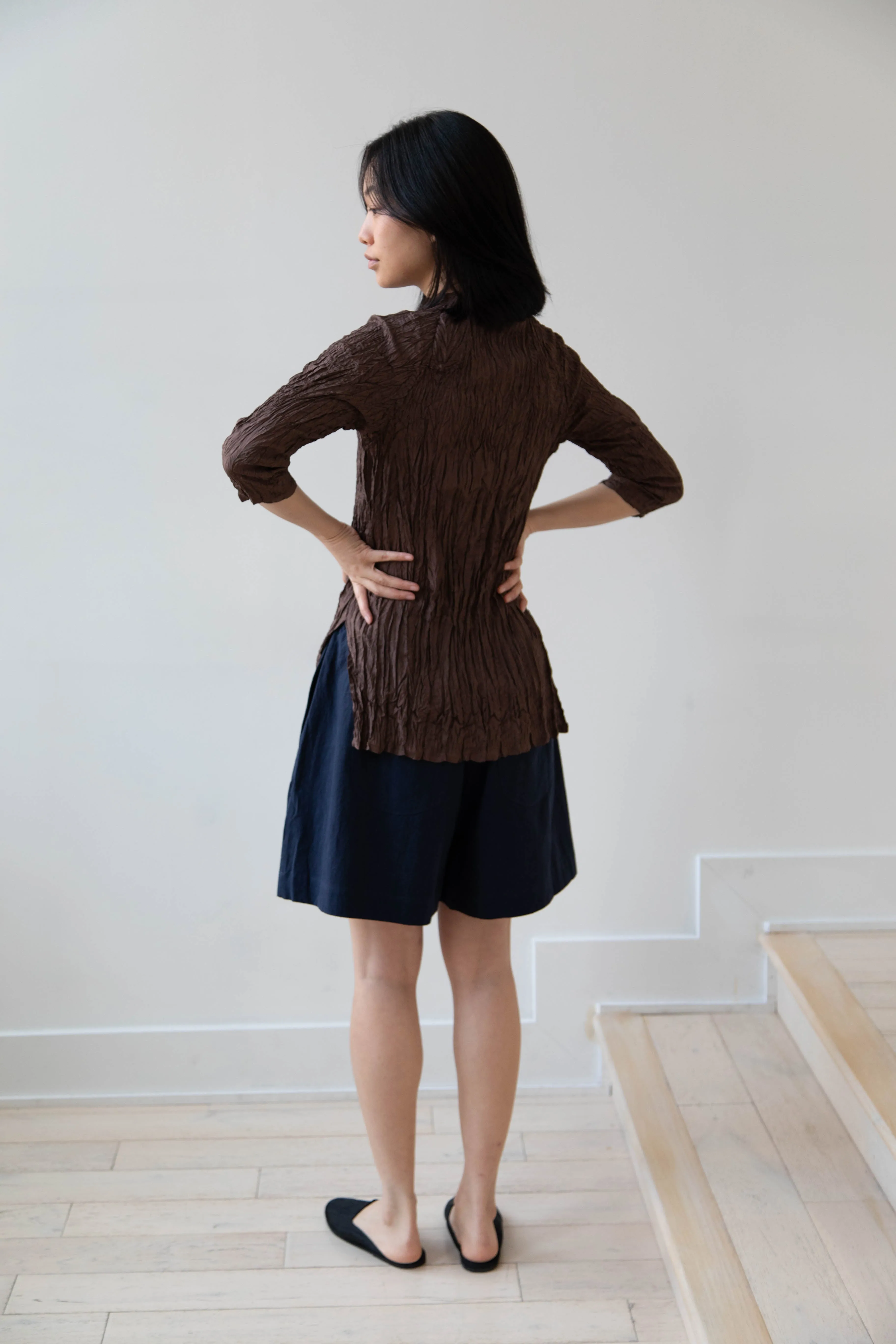 Anaak | Palma Pleated Tunic in Cacao Silk