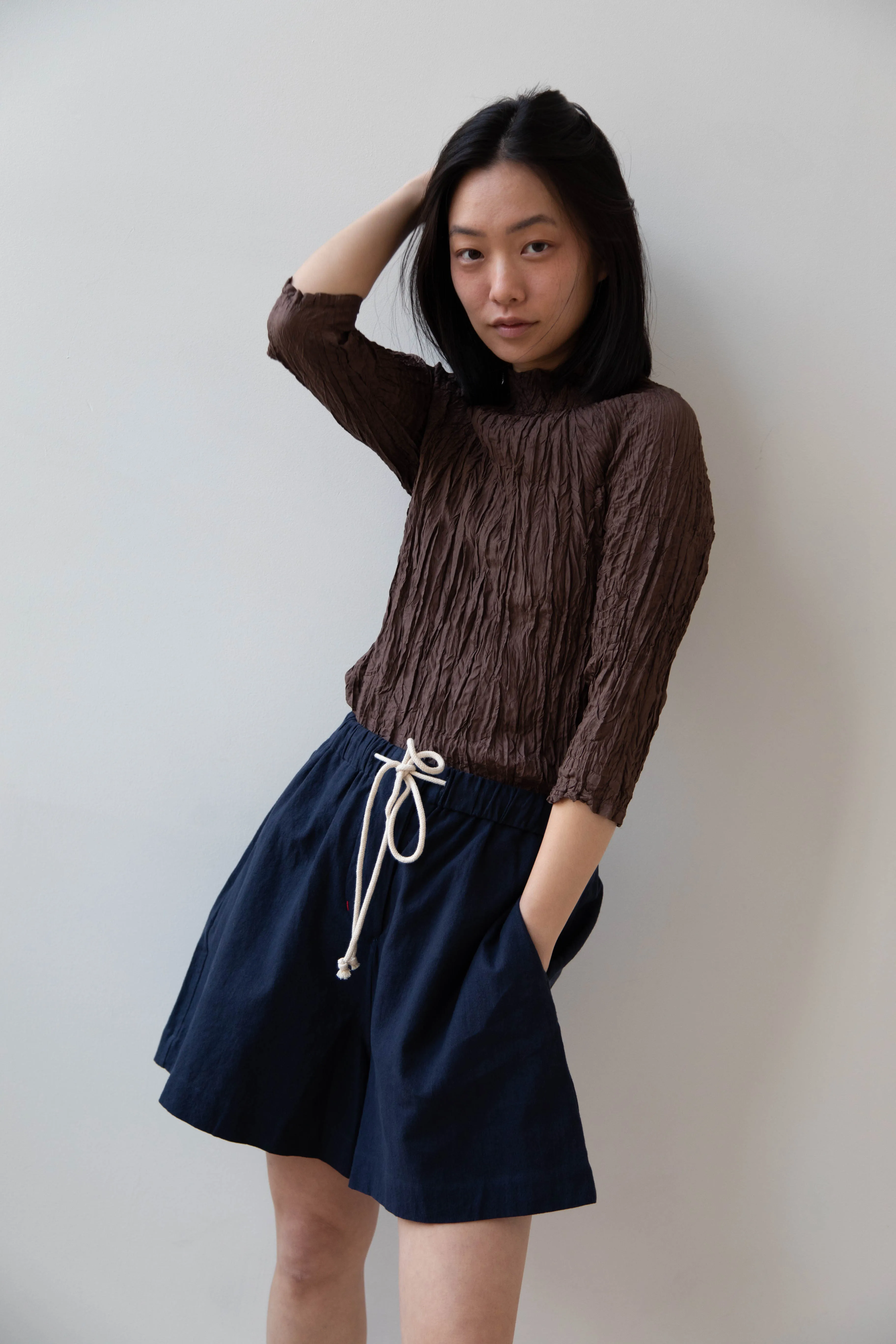 Anaak | Palma Pleated Tunic in Cacao Silk