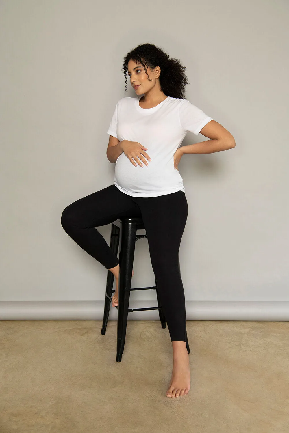 Ankle Grazer Maternity Jeggings - Black