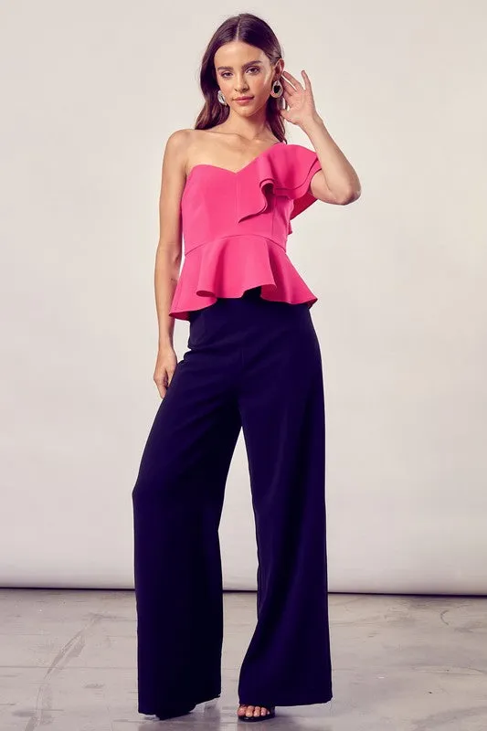 Asymmetrical Sophistication Peplum Top