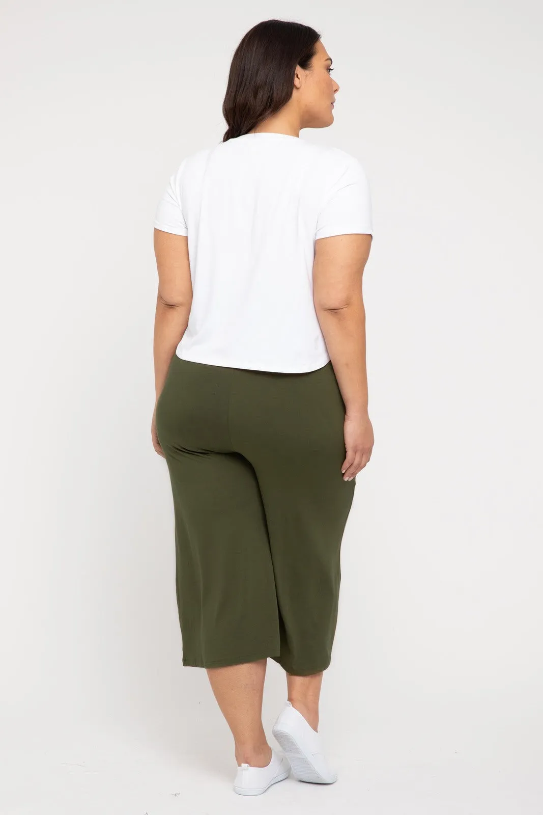 Bamboo Culottes - Dark Olive