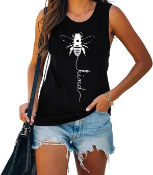 Bee Kind Tank Tops for Women Inspirational Mom Shirt