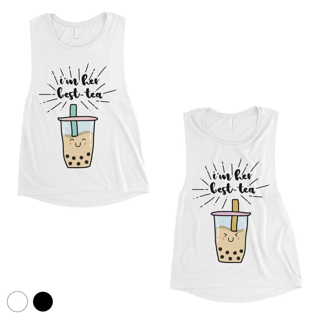 Boba Milk Best-Tea Womens Best Friend Matching Muscle Tank Tops