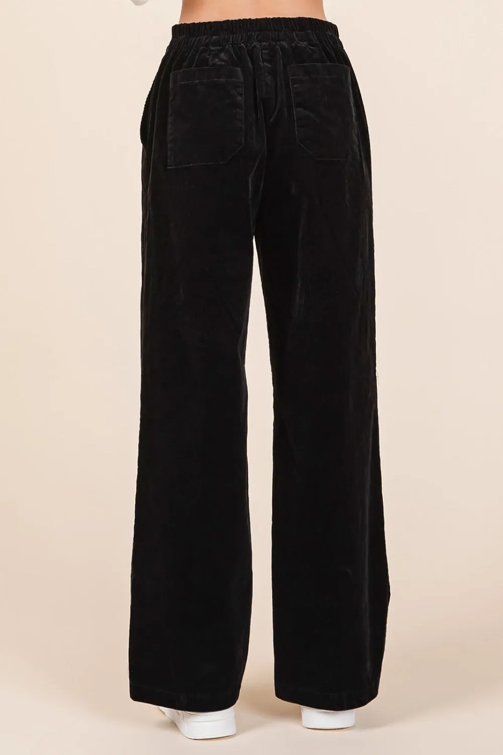 Bohemian Corduroy Back Elastic Waist Pants