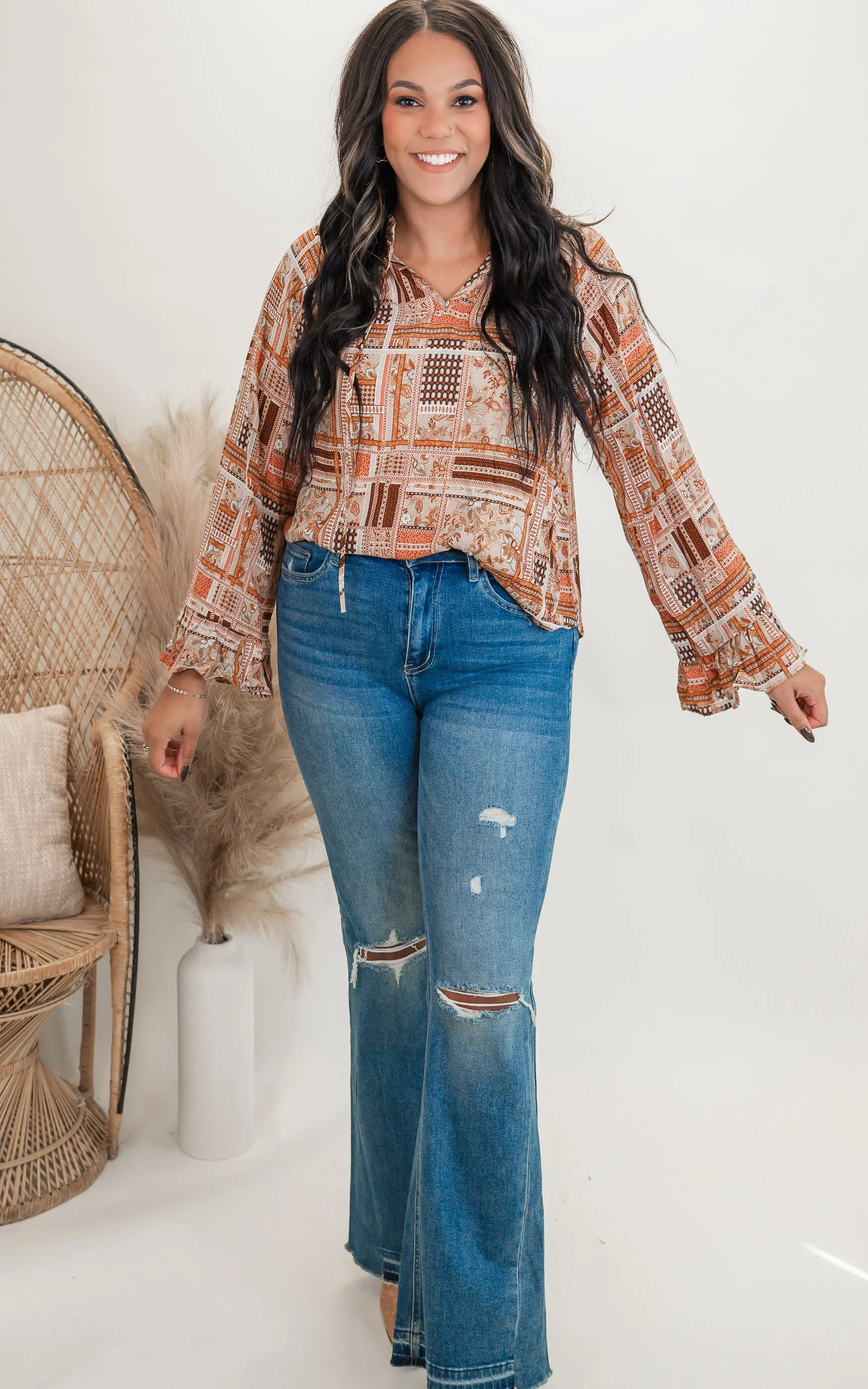 Bohemian Long-Sleeve Blouse - Final Sale