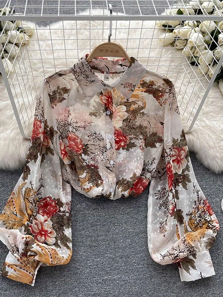 Boho Chiffon Floral Blouse