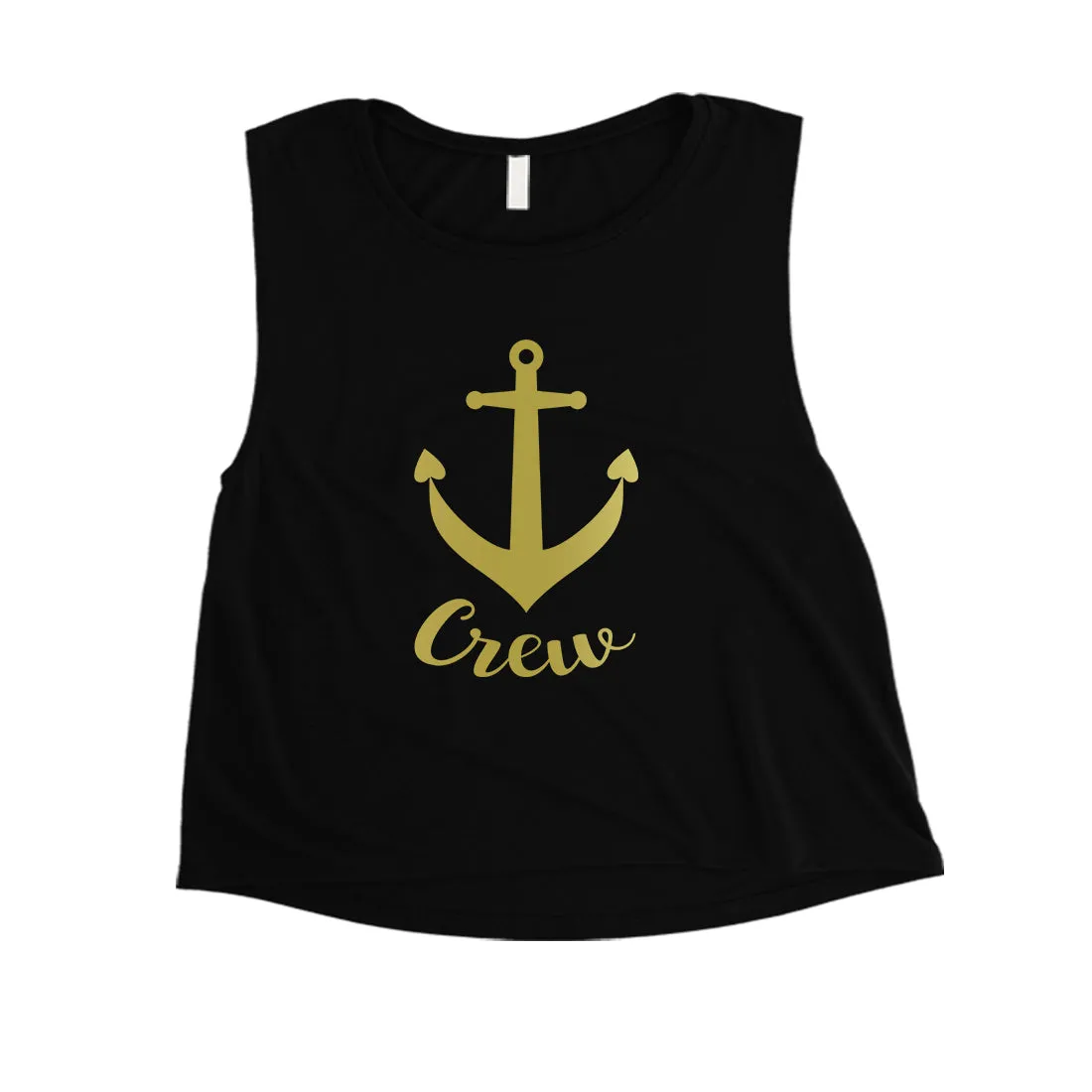 Bride Crew Anchor-GOLD Womens Crop Top Silly Wonderful Celebration