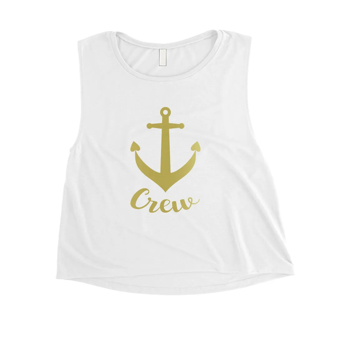 Bride Crew Anchor-GOLD Womens Crop Top Silly Wonderful Celebration