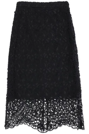 Burberry Macrame Lace Pencil Skirt