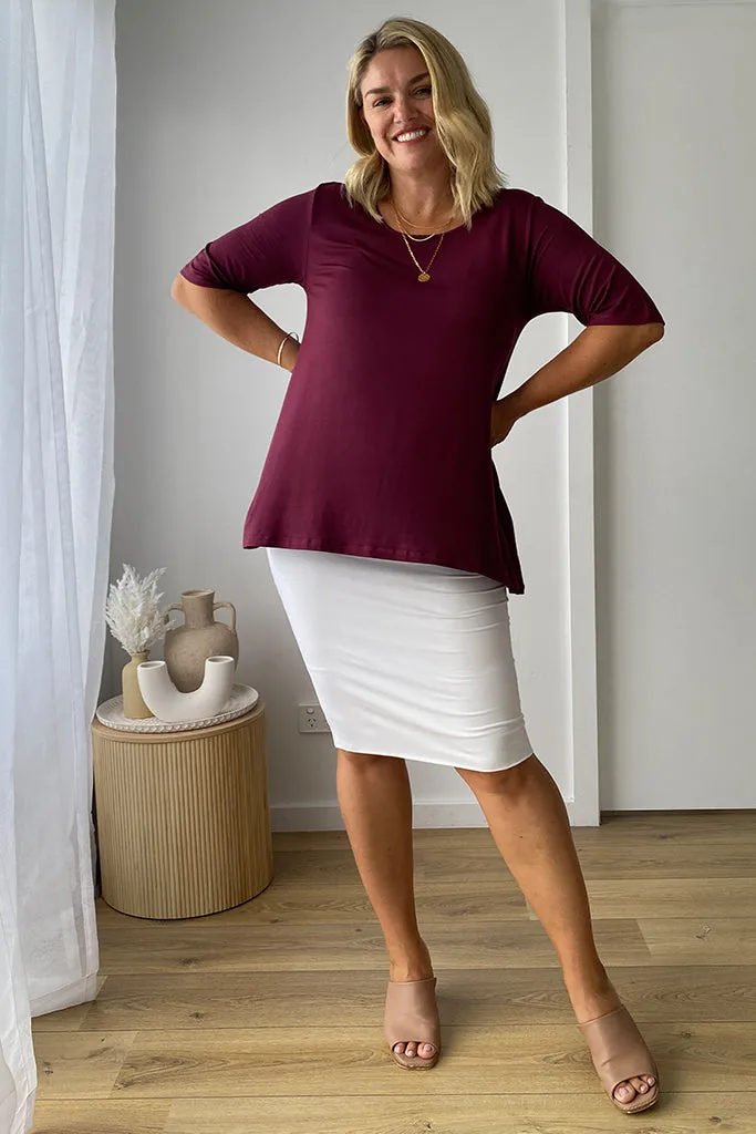 Carter Tunic Top - Burgundy