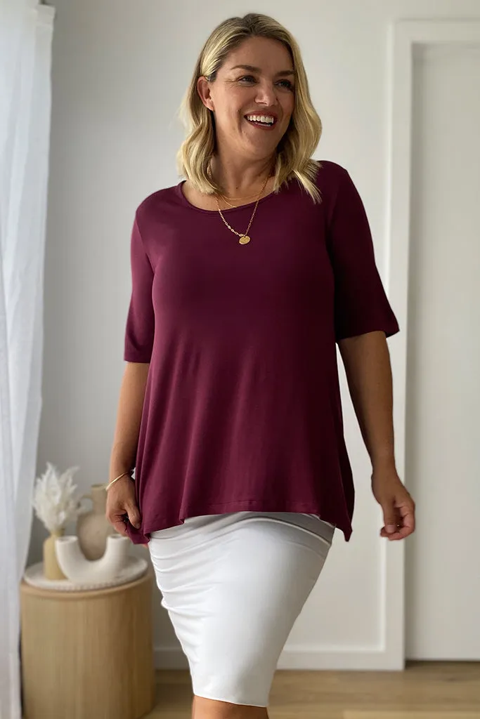 Carter Tunic Top - Burgundy