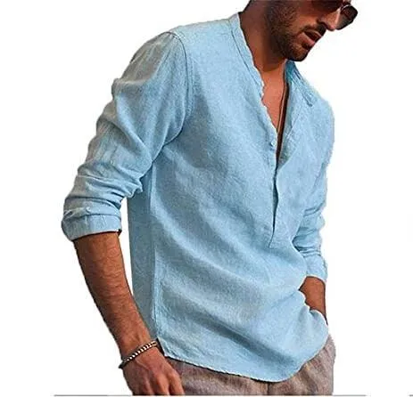 Cotton Stand Collar Shirt