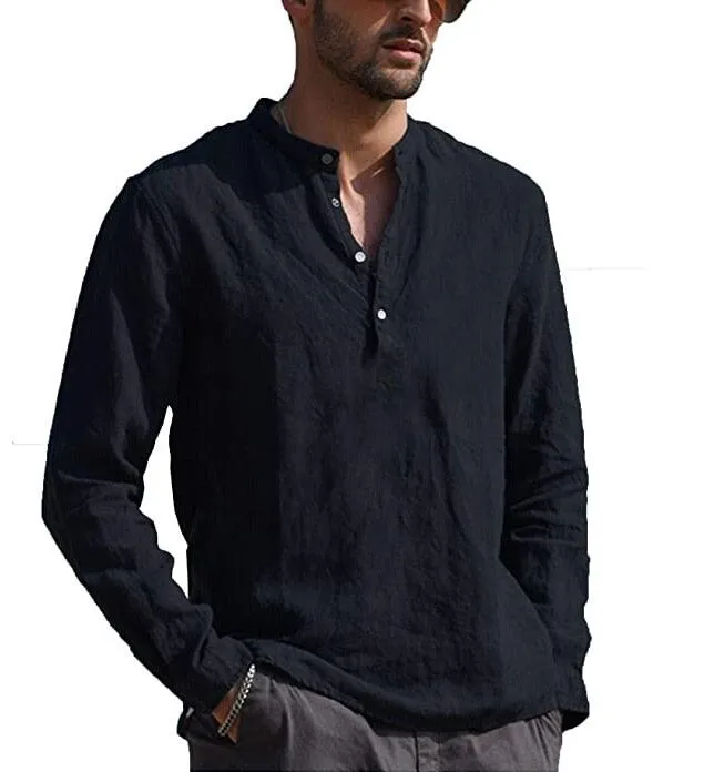 Cotton Stand Collar Shirt