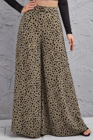 Dottie Animal Print High-Rise 40's Palazzo Pants in Olive or Mauve