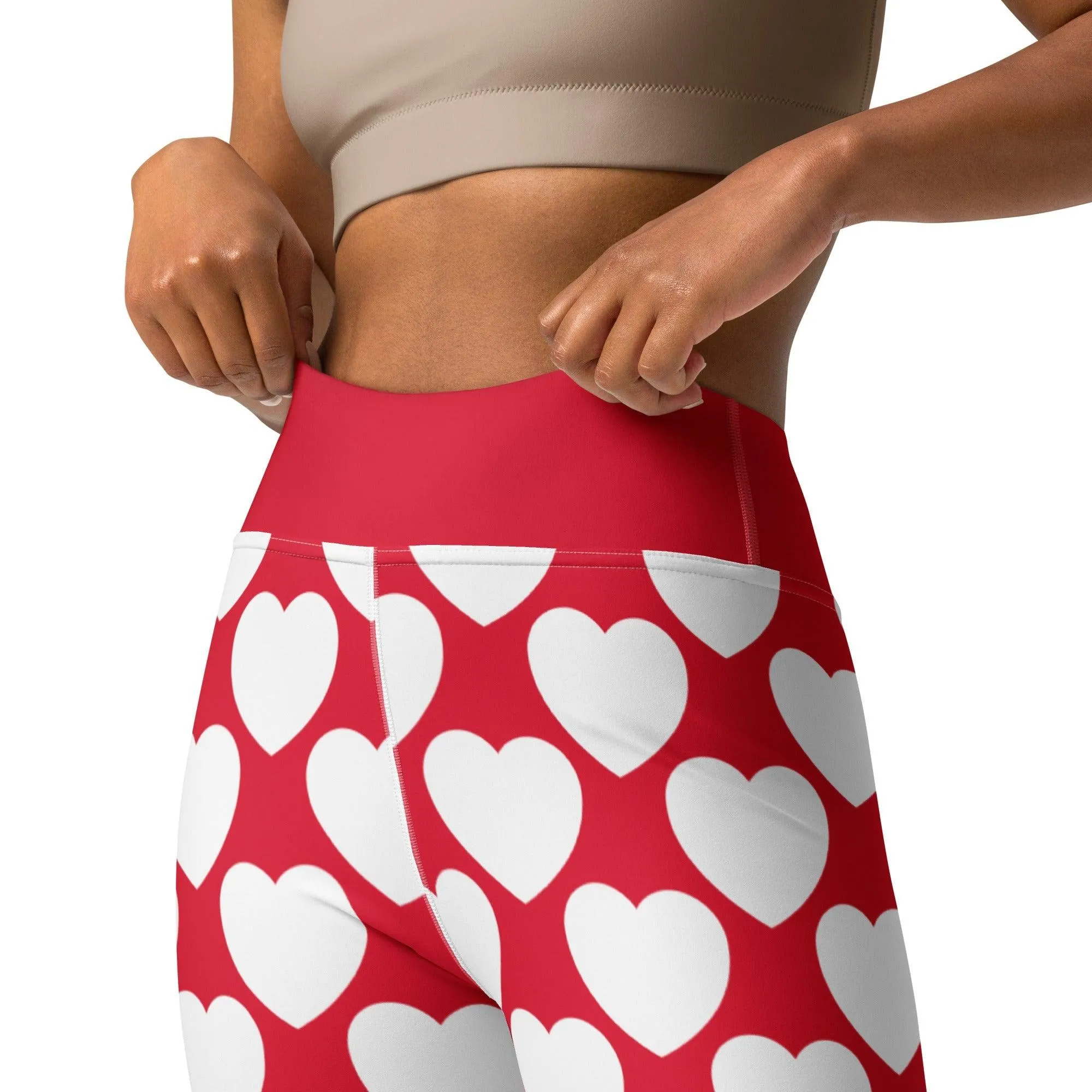 ELLIE LOVE red white -2- Yoga Leggings