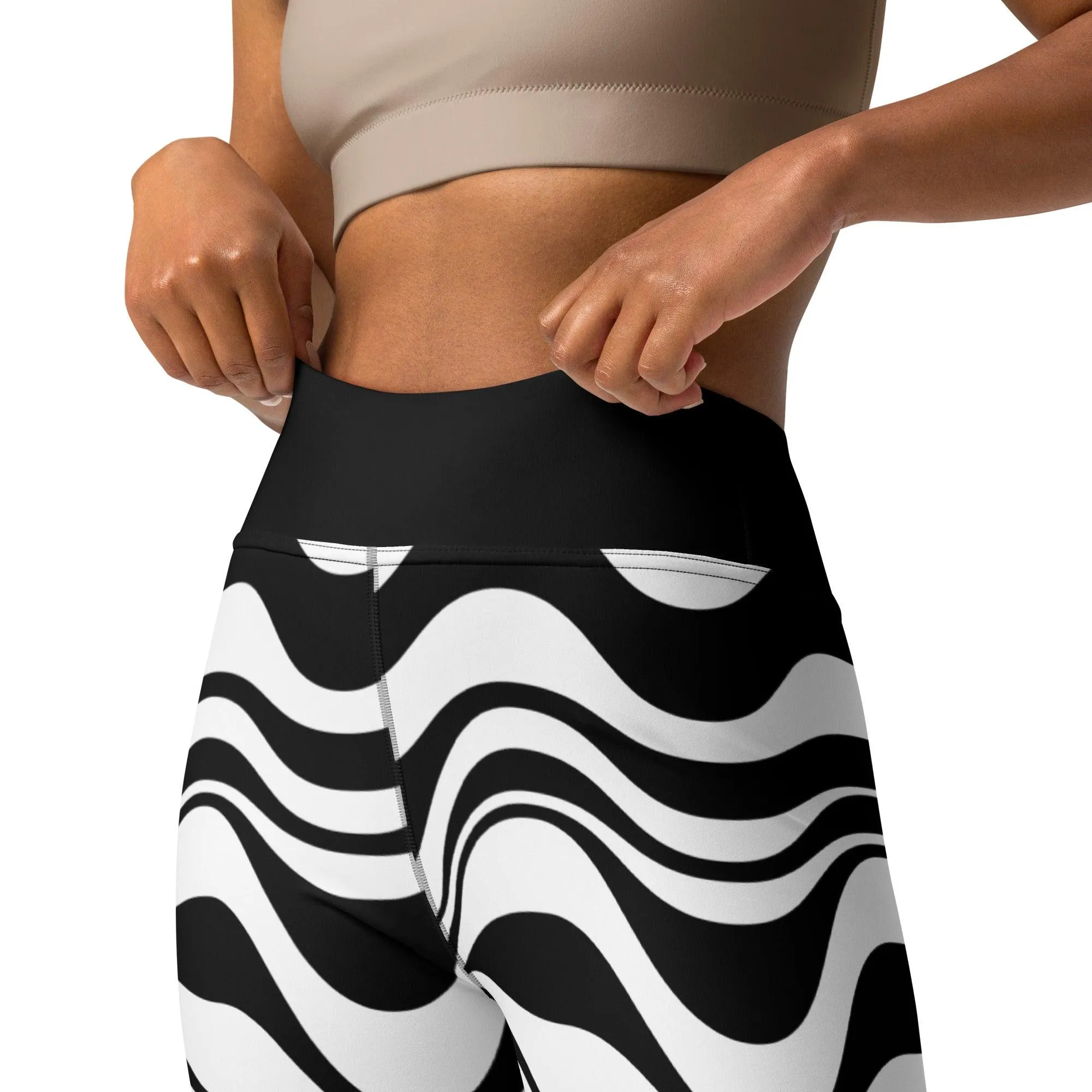 ENERGY WAVES black -2- Yoga Leggings