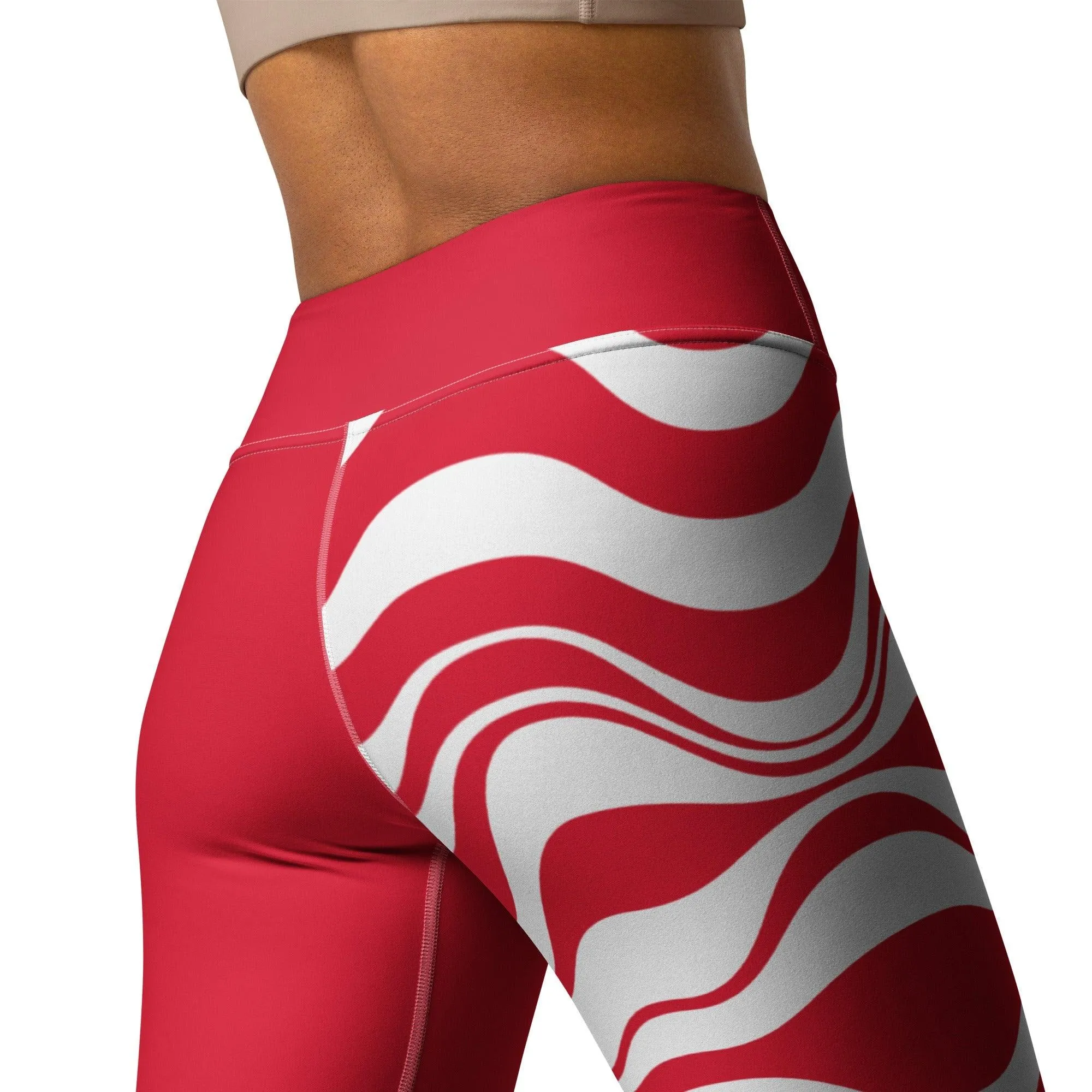 ENERGY WAVES red - Yoga Leggings