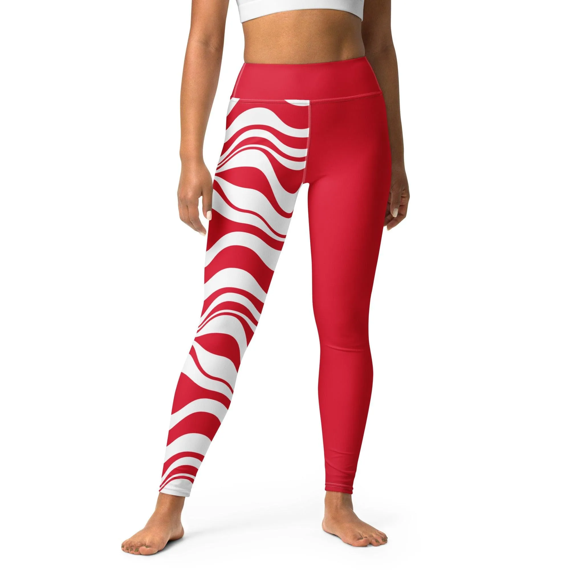 ENERGY WAVES red - Yoga Leggings