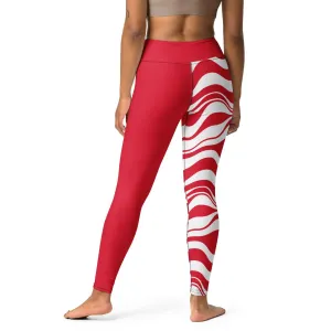 ENERGY WAVES red - Yoga Leggings