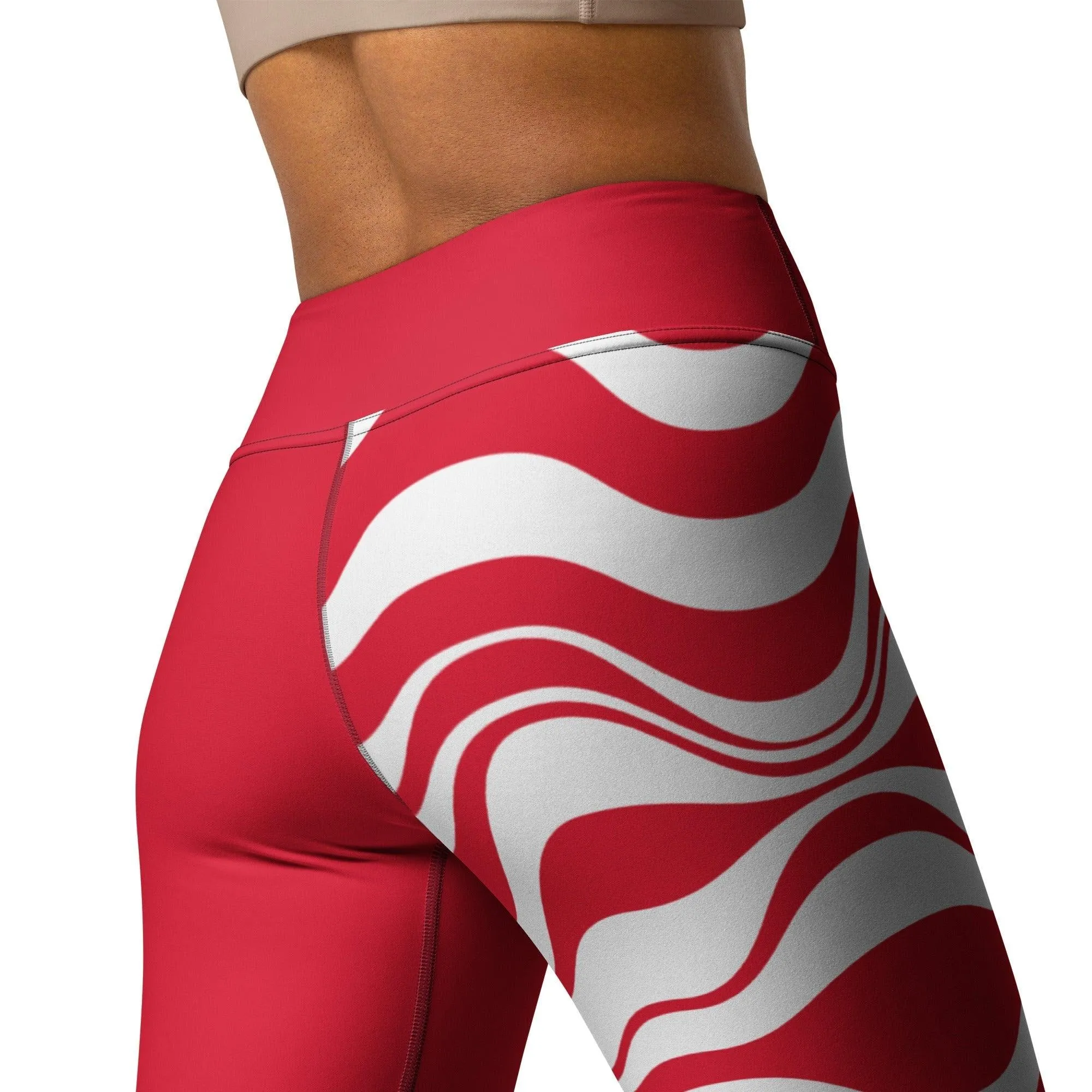 ENERGY WAVES red - Yoga Leggings