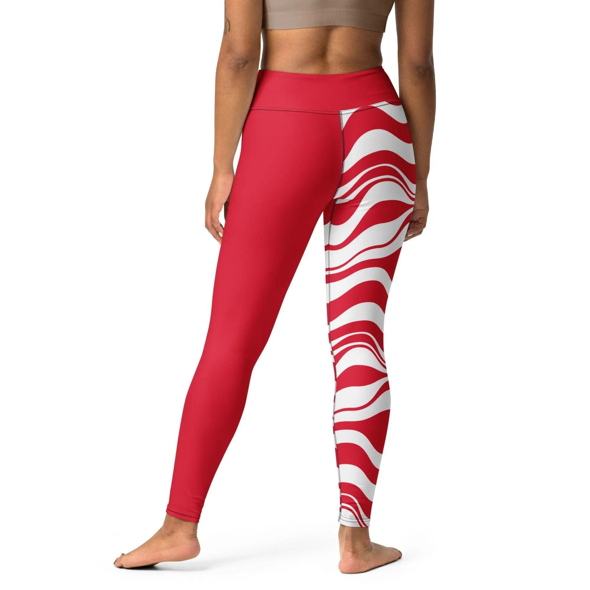 ENERGY WAVES red - Yoga Leggings