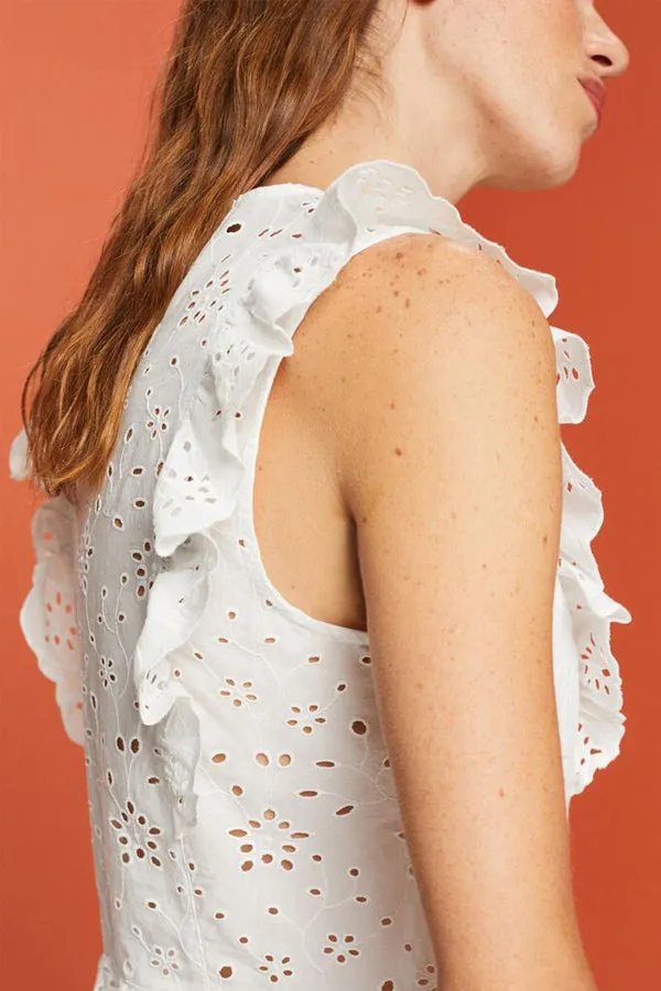 Esprit Sleeveless Lace Cotton Blouse