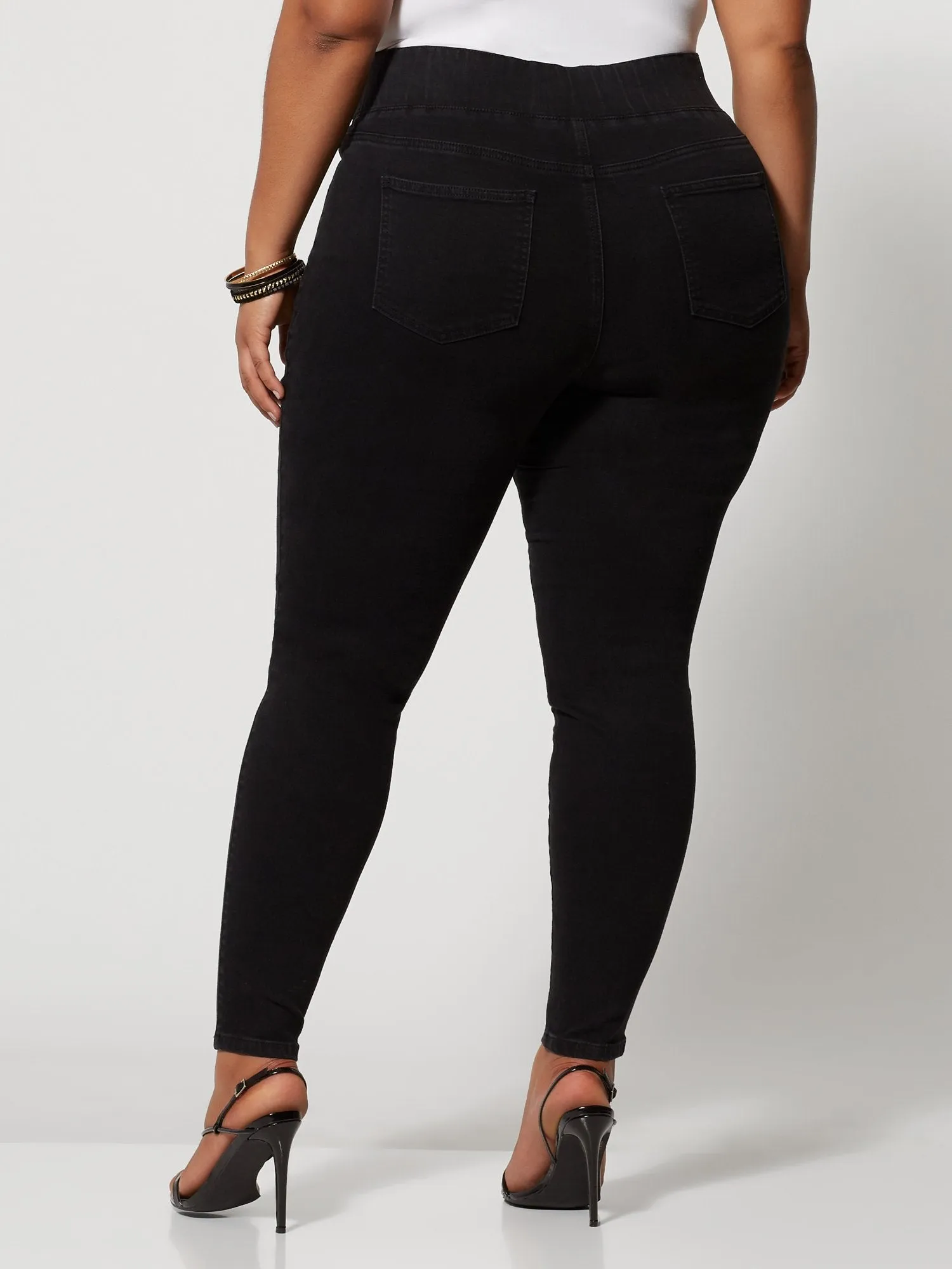 Fashion To Figure - Black High-Rise Destructed Jeggings - Tall Inseam