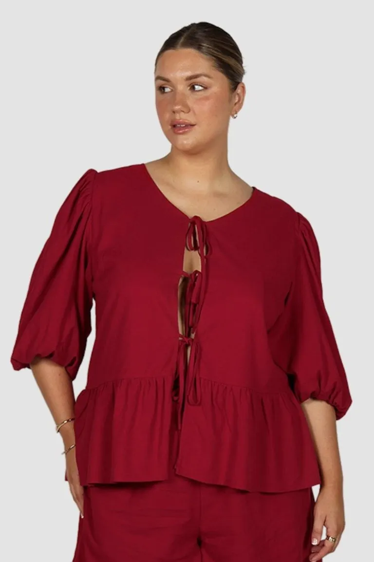 FAWN TOP RED