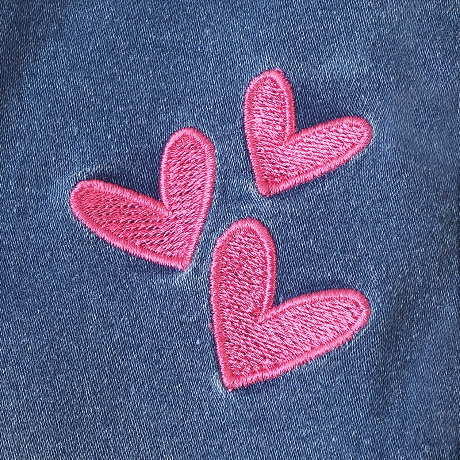 Girls Jegging Denim Hearts - Mid Blue