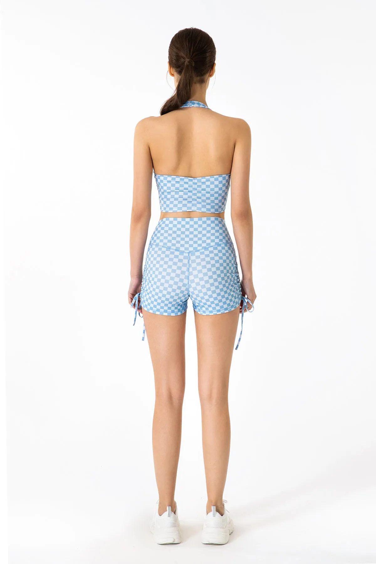 GRID GIRL Cami Bra & Side Drawstring Shorts Sets