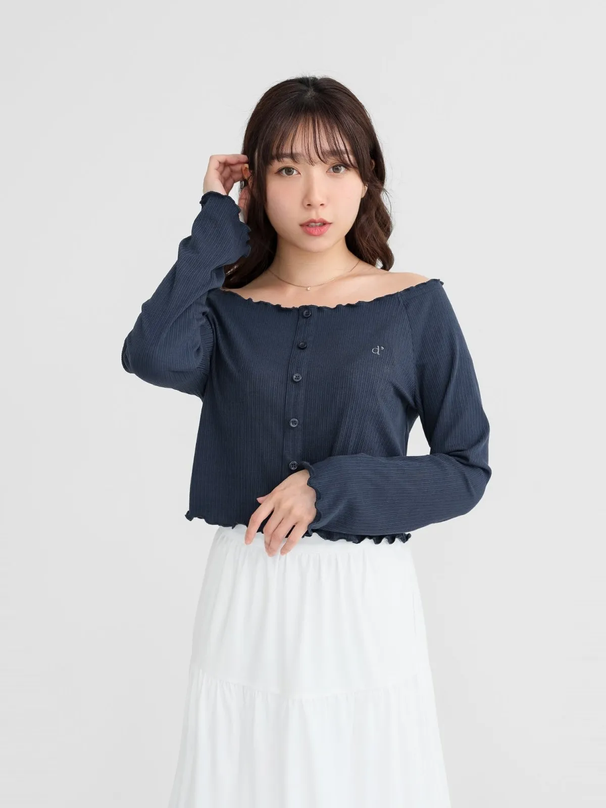 Hestia Button Front Off shoulder Top*