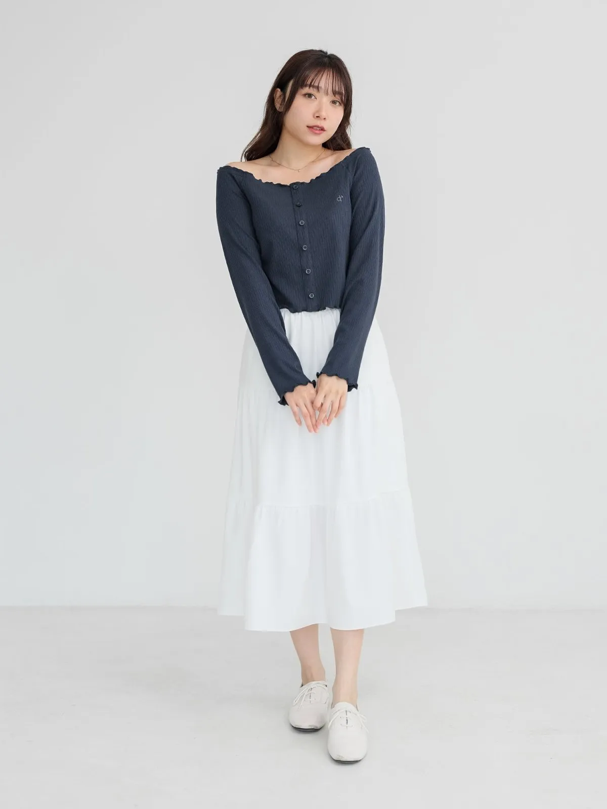 Hestia Button Front Off shoulder Top*