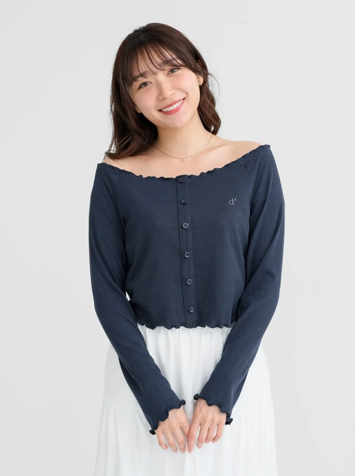 Hestia Button Front Off shoulder Top*