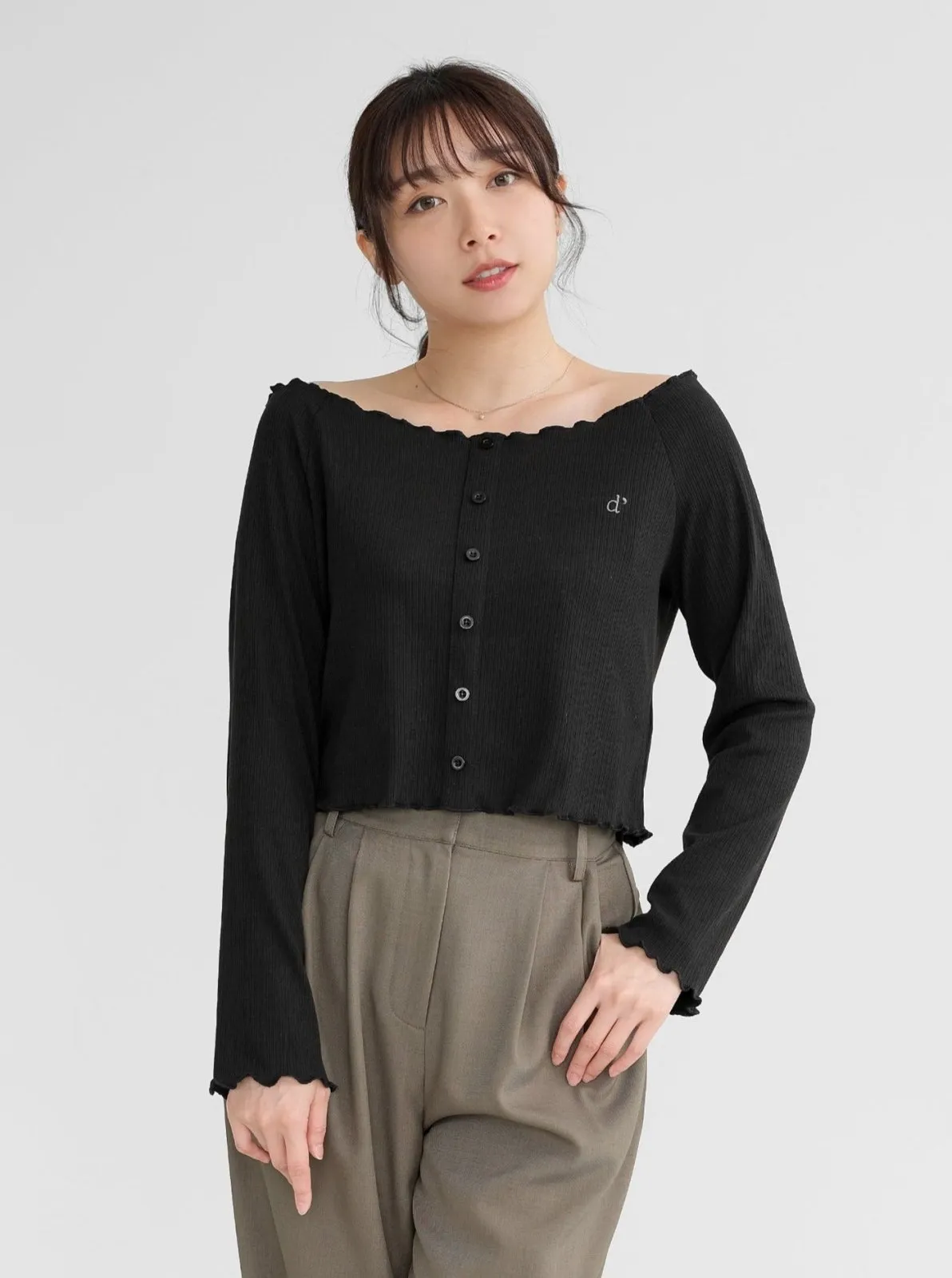 Hestia Button Front Off shoulder Top*