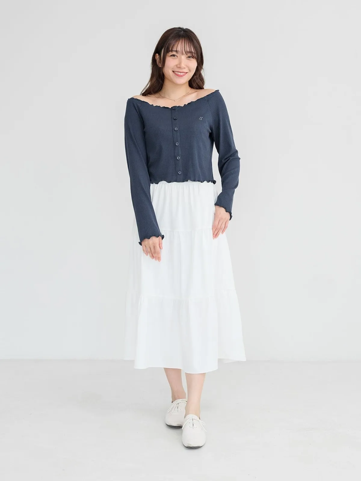 Hestia Button Front Off shoulder Top*