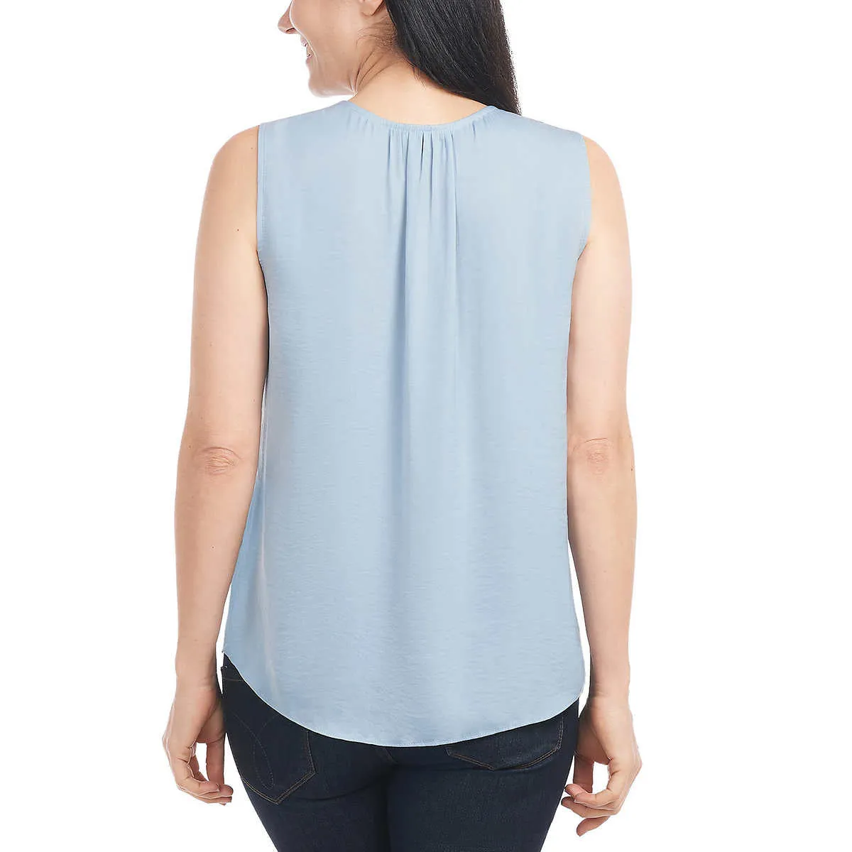 Hilary Radley Women's Sleeveless V-Neck Lightweight Blouse Top