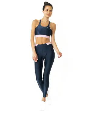 Hudson Two Piece Workout Set - Sports Crop Bra And Mid Rise Leggings