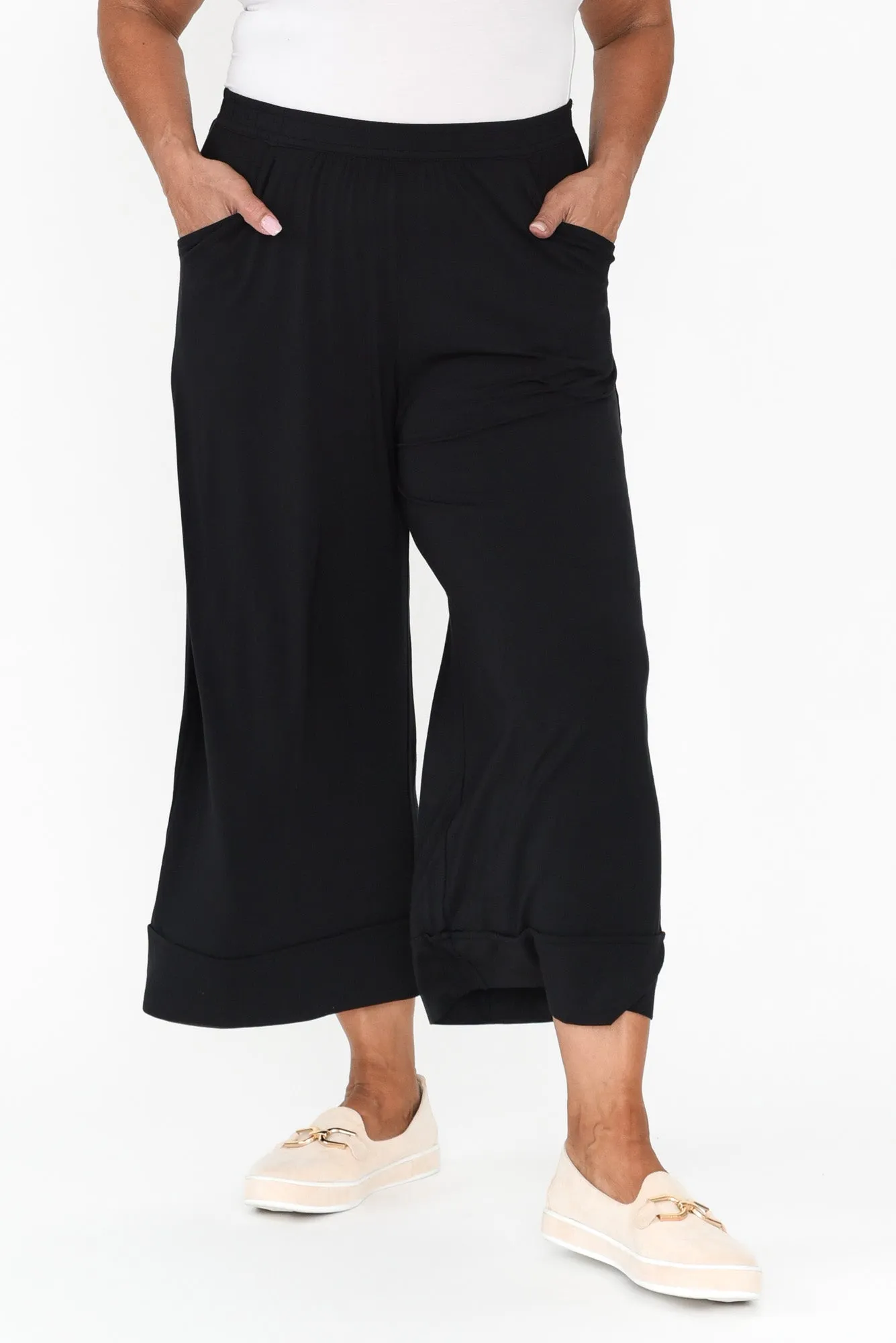 Lena Black Micro Modal Resort Pants