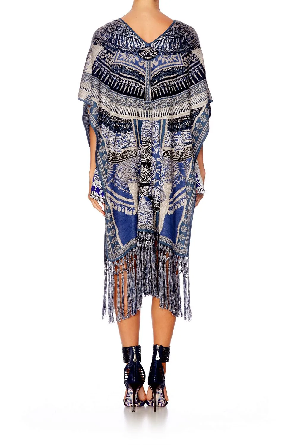 LONG V-NECK PONCHO TALES OF BATIK